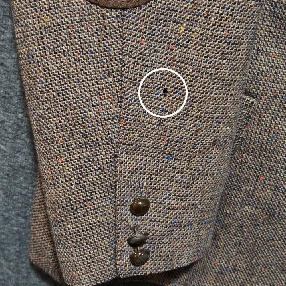 Vintage Pendleton Blazer Brown Wool Tweed Elbow Patches Virgin Wool USA Sz 44R